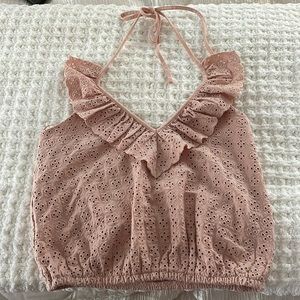 NWT Express eyelet cropped halter